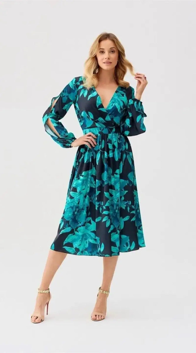 Robe manche longue fleurie - Madame Robe