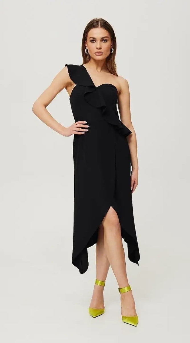 Robe noire asymétrique - Madame Robe