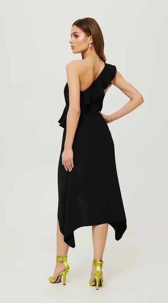 Robe noire asymétrique - Madame Robe