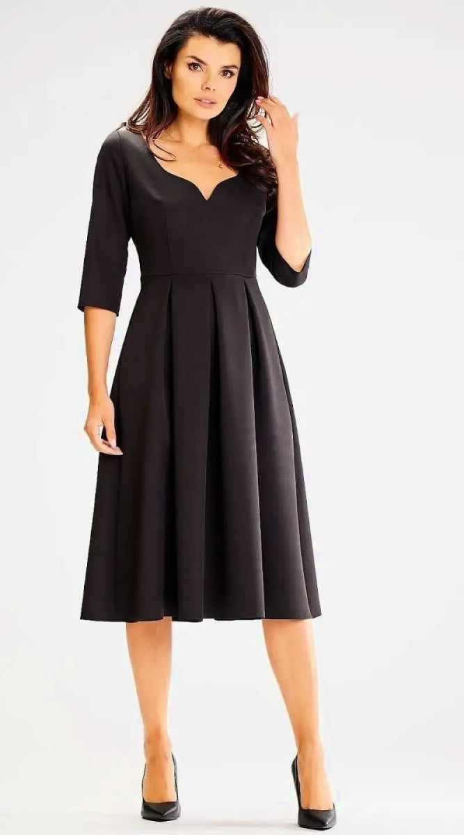 Robe noire chic mi longue - Madame Robe