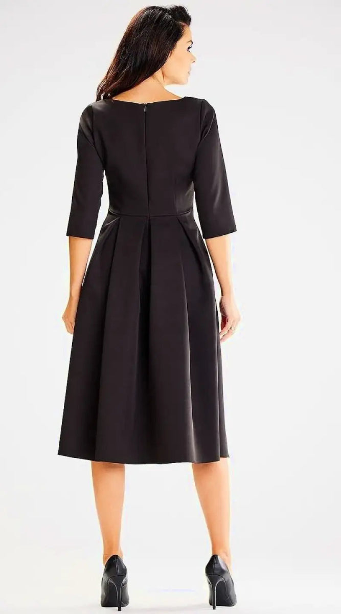 Robe noire chic mi longue - Madame Robe