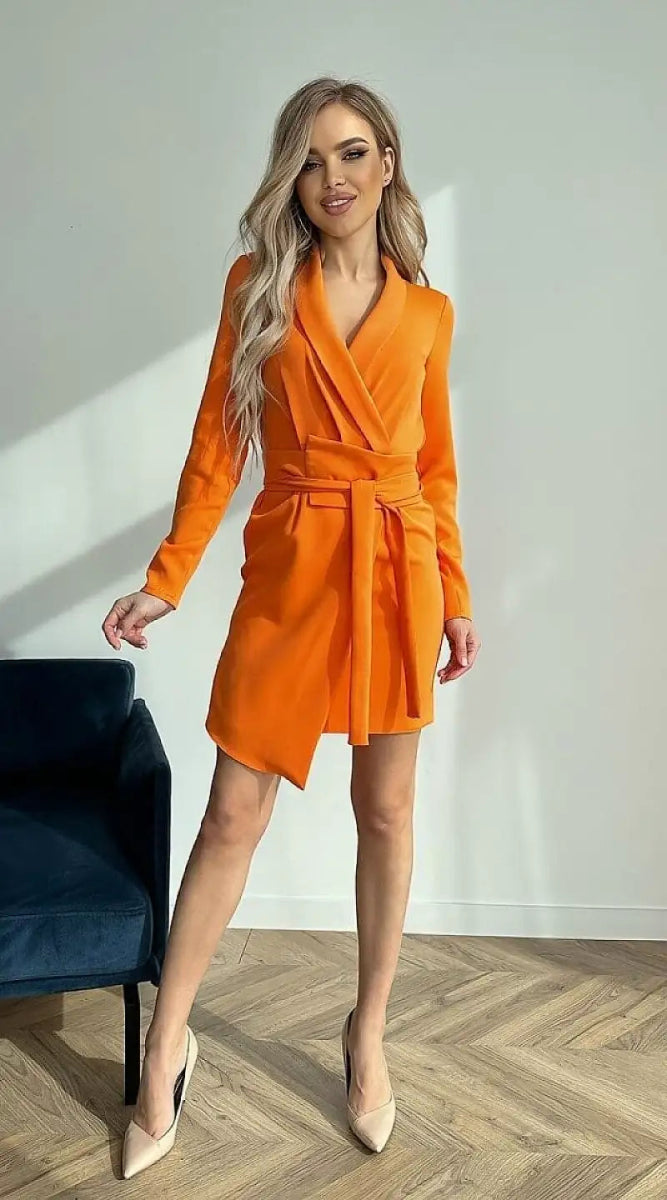 Robe orange courte - Madame Robe