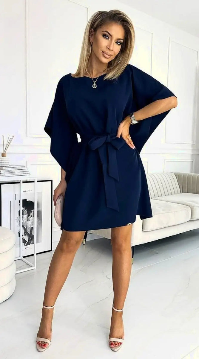 Robe papillon bleue courte pour soirée - Madame Robe