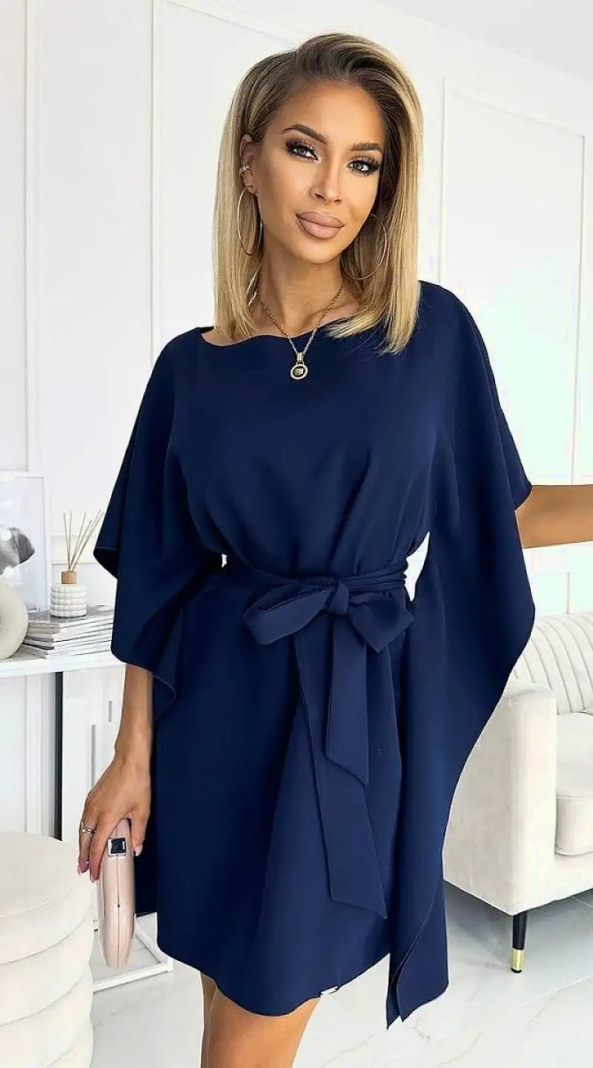 Robe papillon bleue courte pour soirée - Madame Robe