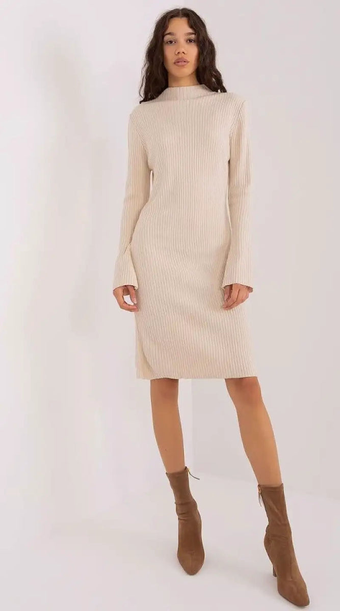 Robe pull beige femme - Madame Robe