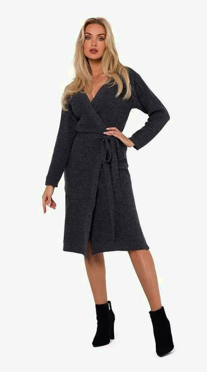 Robe pull moulante noire - Madame Robe