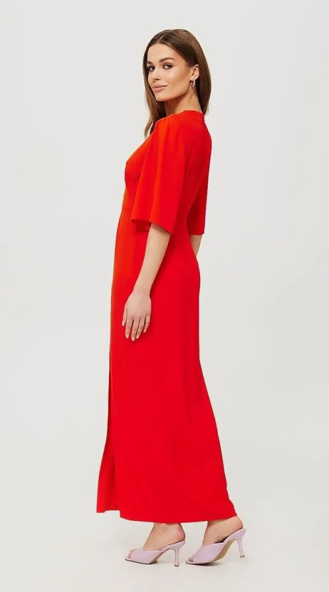 Robe rouge longue taille empire - Madame Robe