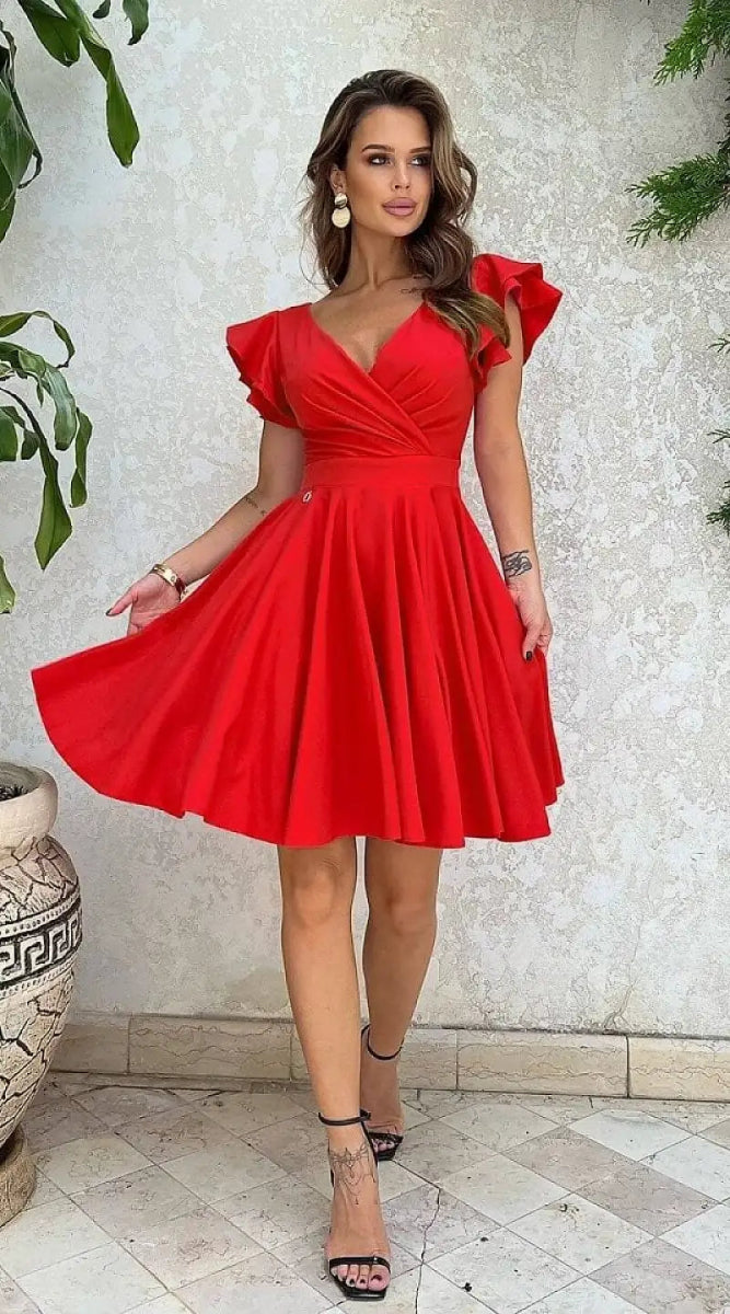 Robe rouge soirée courte - Madame Robe