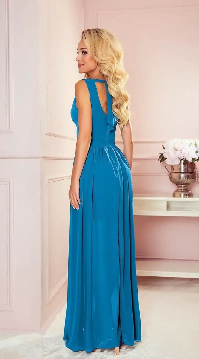 Robe sans manches bleue chic longue - Madame Robe