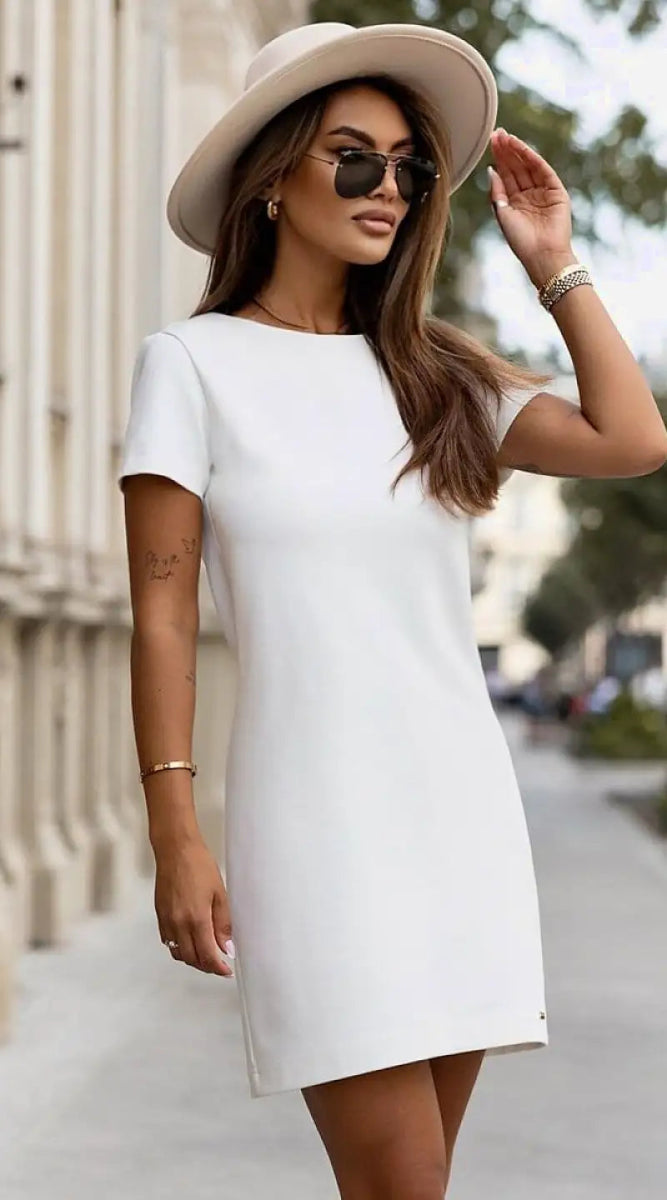 Robe T-shirt blanche - Madame Robe