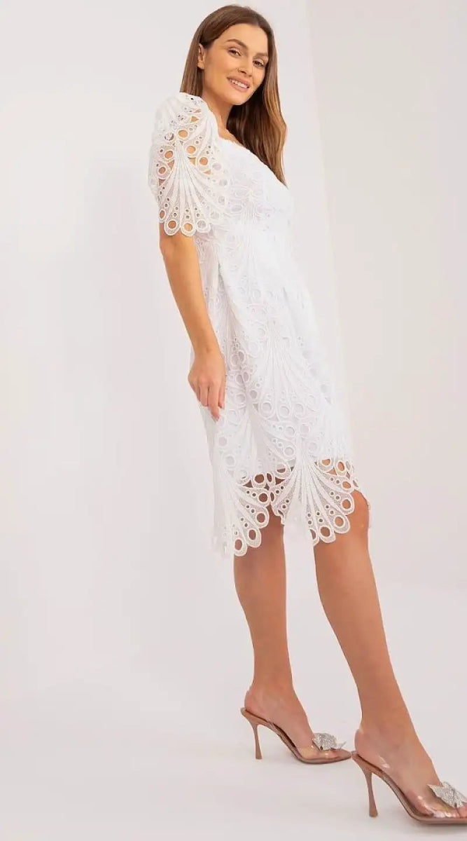 Robe tendre en dentelle blanche - Madame Robe