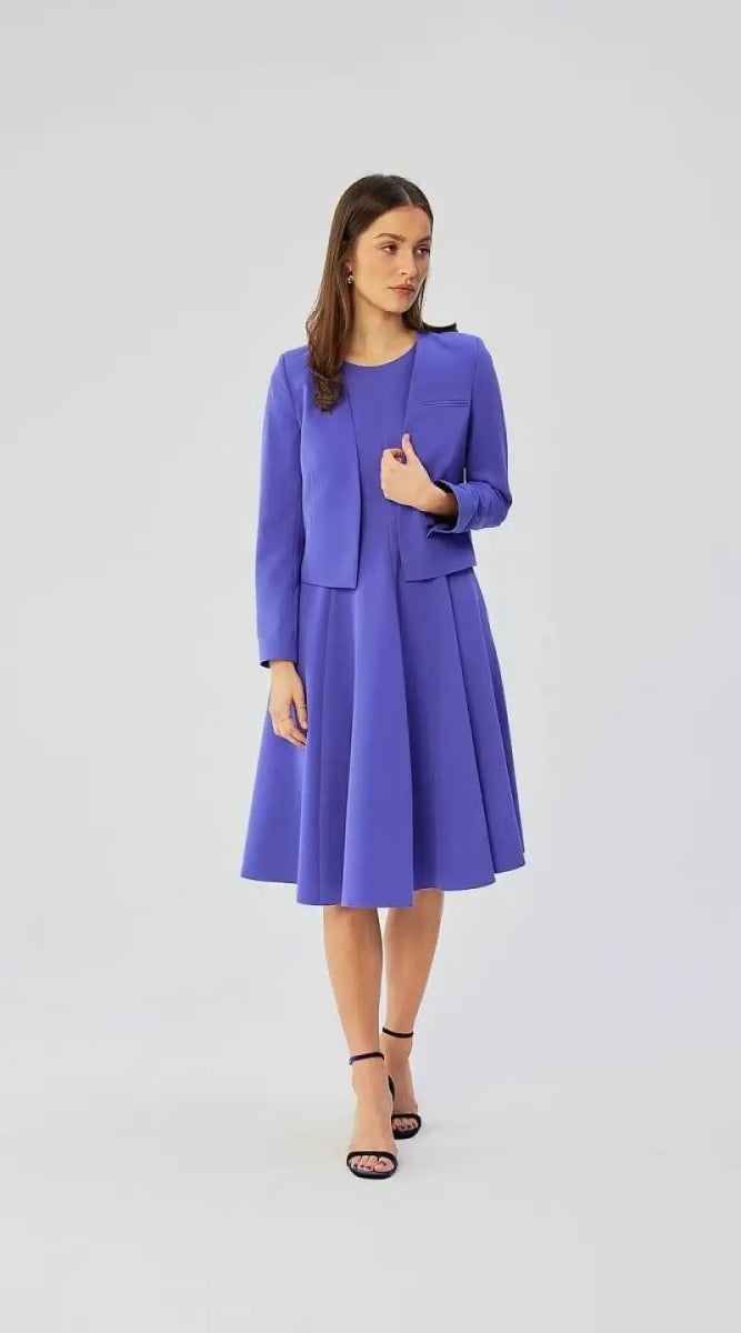 Robe violette midi sans manches - Madame Robe